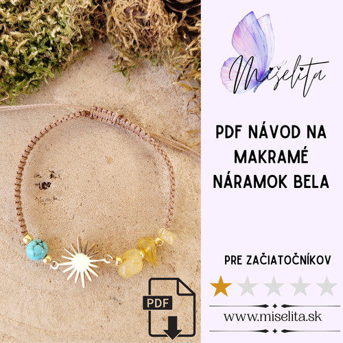 Makramé náramok "Bela" - PDF fotonávod na výrobu (univerzálna veľkosť)