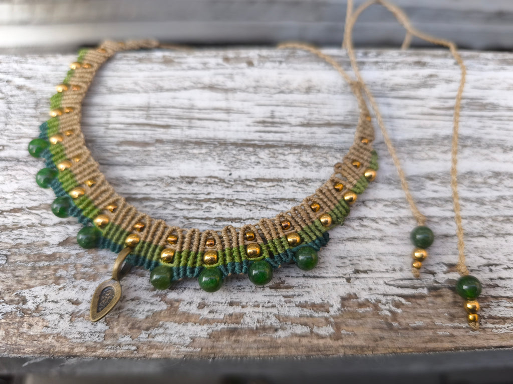 návod na boho makrame nahrdelnik s korálkami
