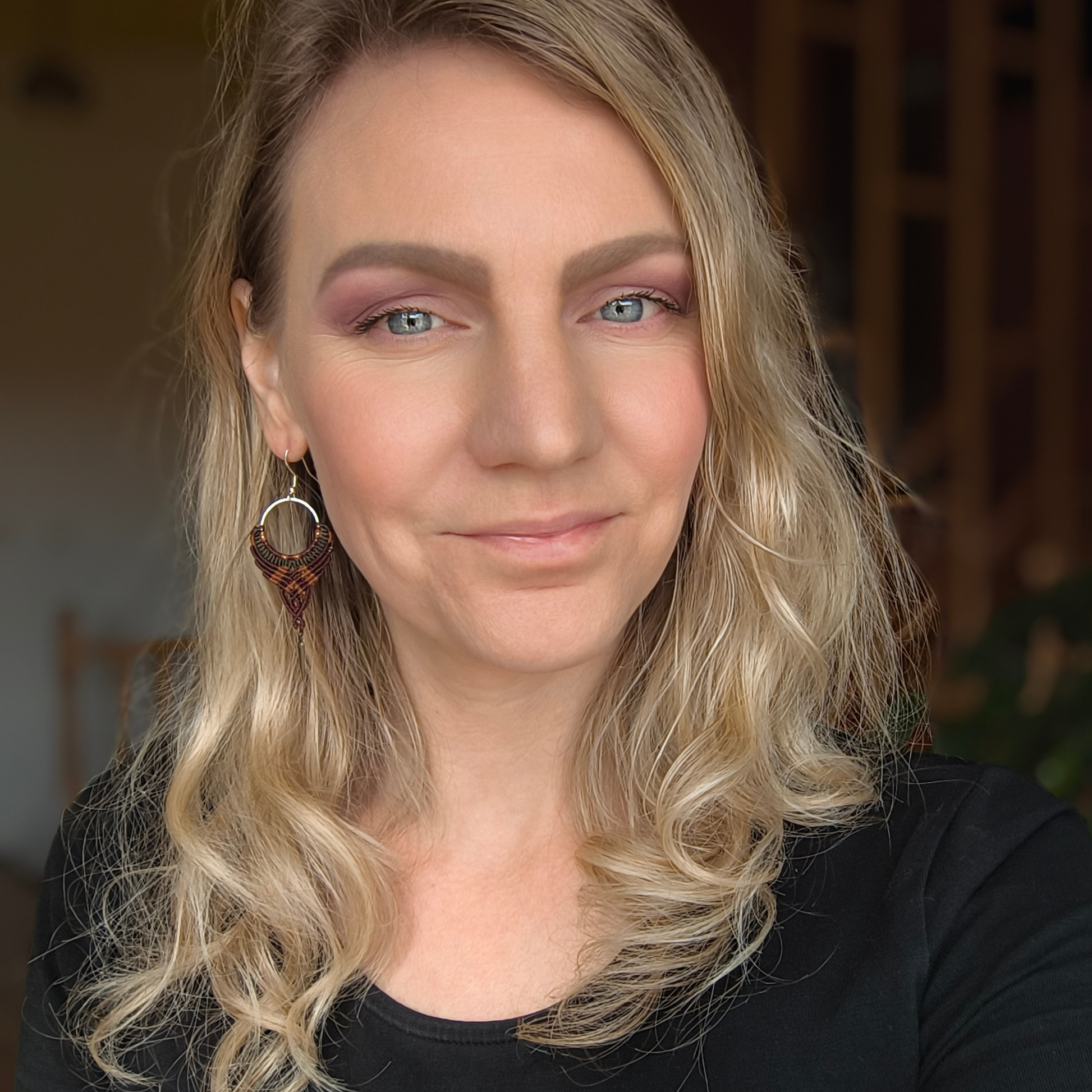 Boho makramé náušnice farebné kruhy | etno náušnice