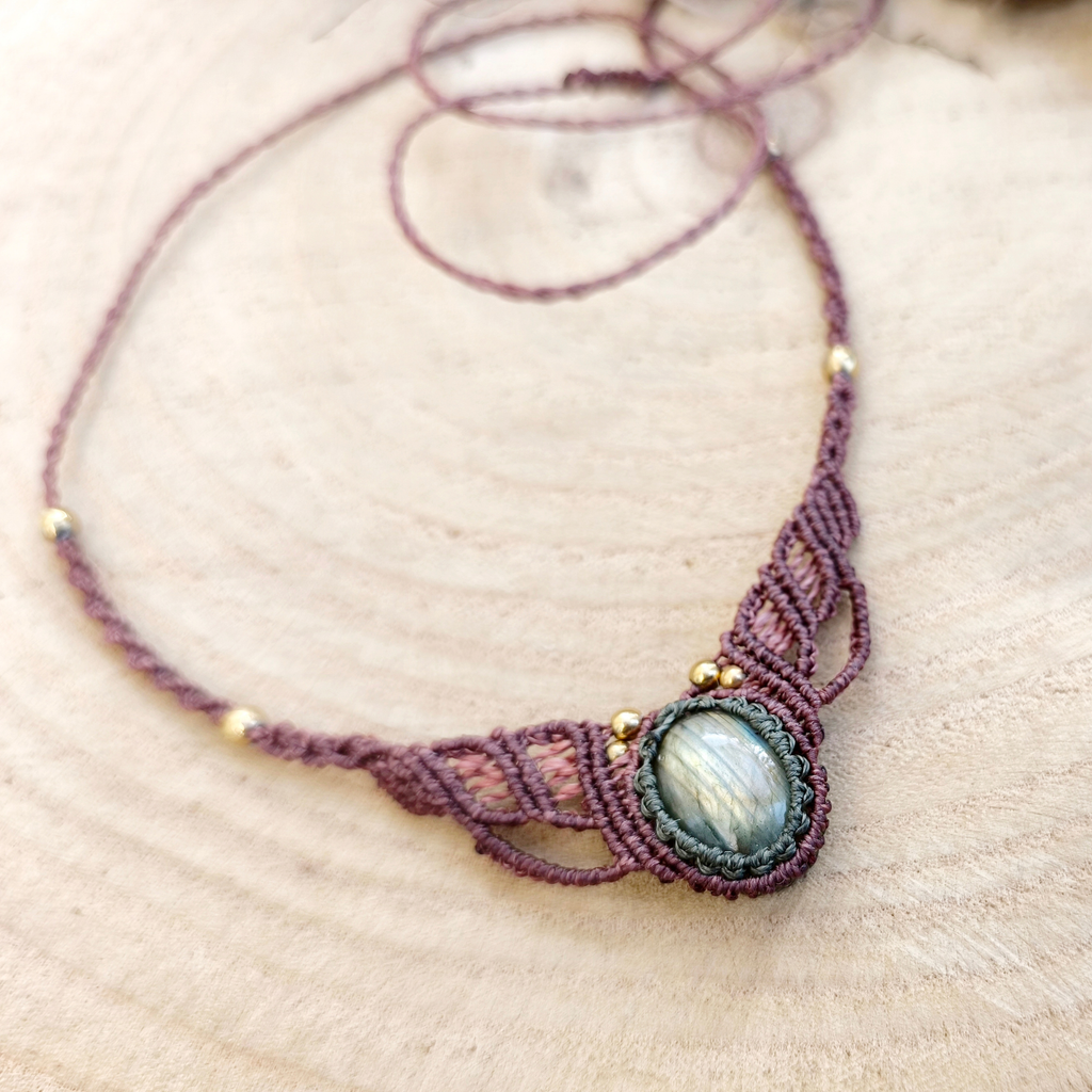 Návod na macramé náhrdelník „Odeta“ – PDF fotonávod krok za krokom