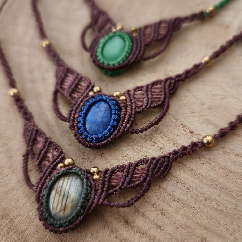 Návod na macramé náhrdelník „Odeta“ – PDF fotonávod krok za krokom