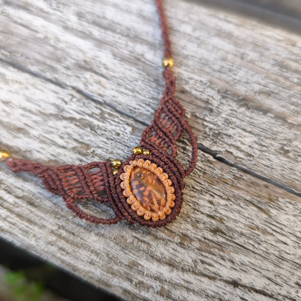 Návod na macramé náhrdelník „Odeta“ – PDF fotonávod krok za krokom