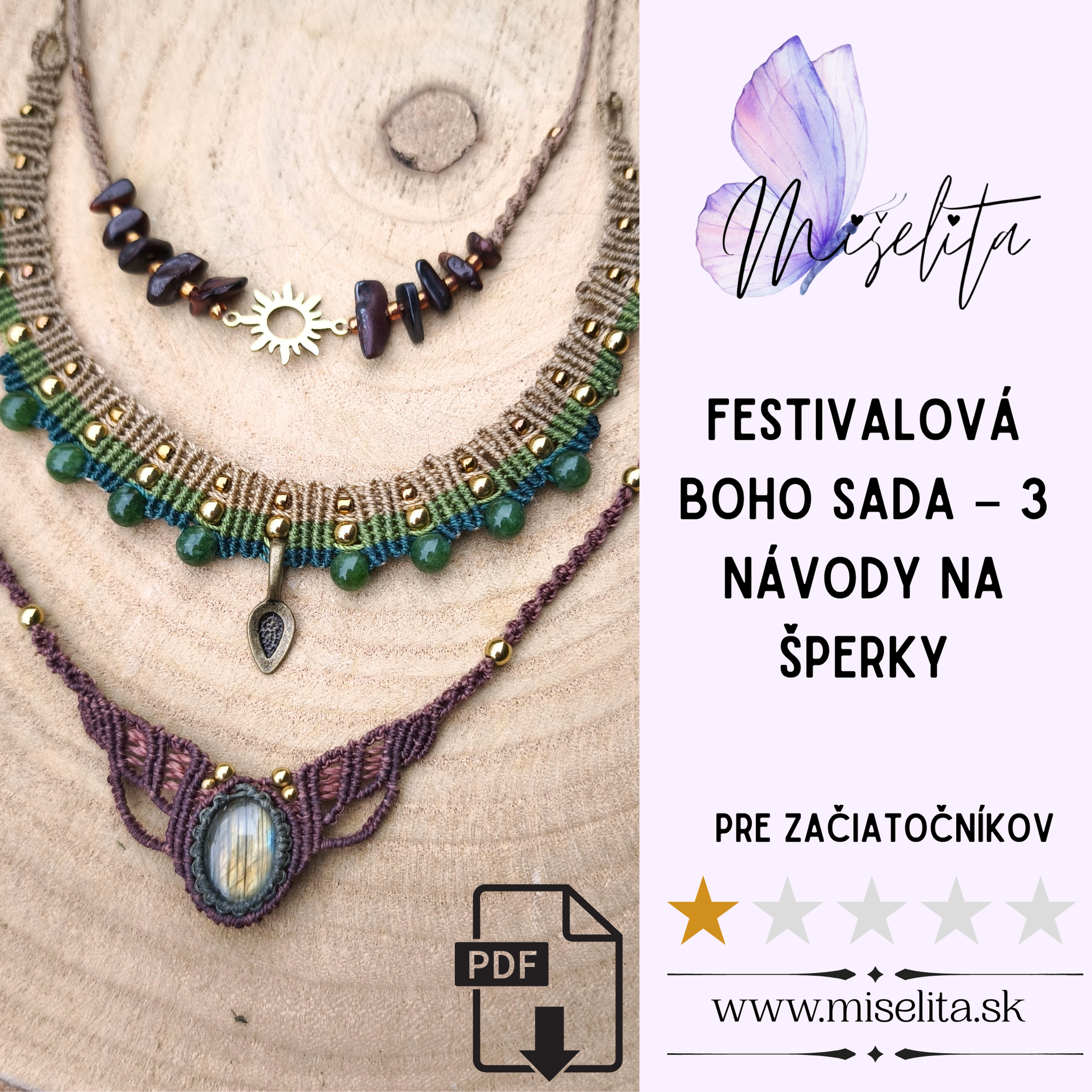 Makramé náhrdelník návod pre začiatočníkov